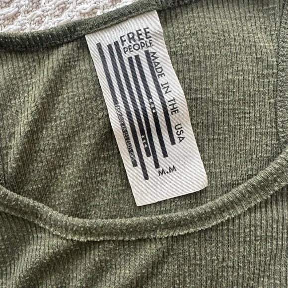 Free People Dark Olive Green Tank Top - Size Medium - Picture 2 of 5